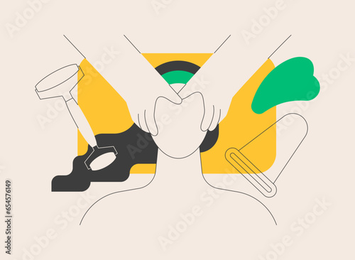 Facial massage abstract concept vector illustration.