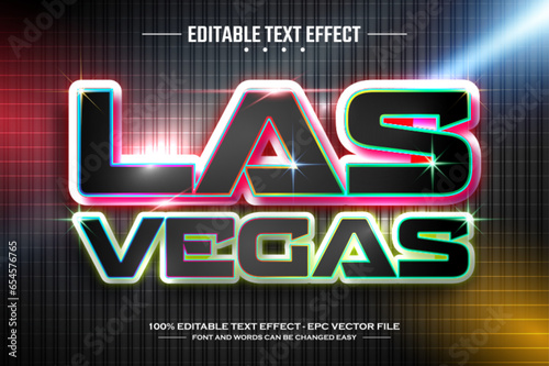 Photography Las vegas 3D editable text effect template