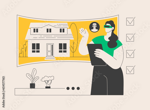 Real estate virtual tour abstract concept vector illustration.