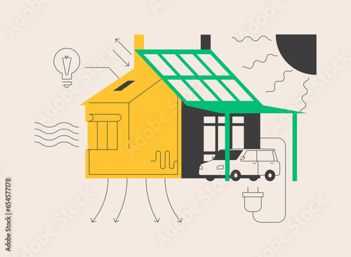 Passive house abstract concept vector illustration.