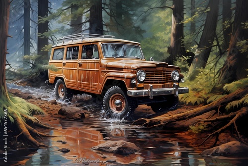 off-road car on a mountainous road