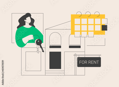 House for rent abstract concept vector illustration.