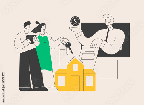 Mortgage loan abstract concept vector illustration.