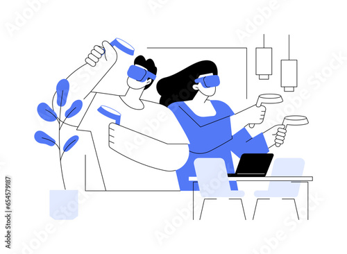 VR gaming isolated cartoon vector illustrations.