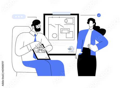 Get planning permission abstract concept vector illustration.