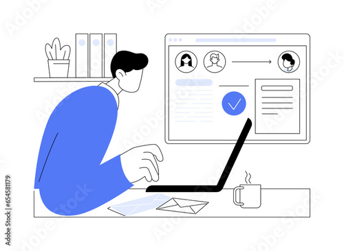 Prepare adoption legal documents abstract concept vector illustration.