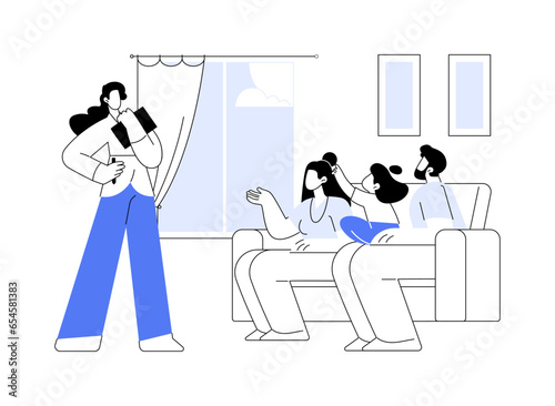 Social worker visit abstract concept vector illustration.