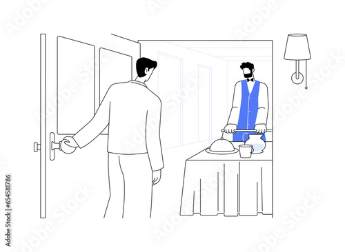 Room service abstract concept vector illustration.