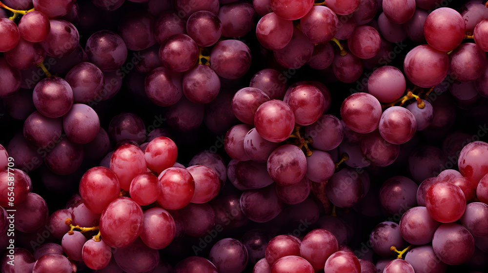 Seamless Tile, Red Grapes, Repeating Image - Generative AI
