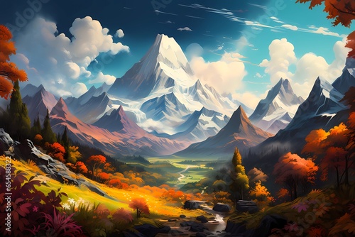 Majestic Alps in Surrealist Style