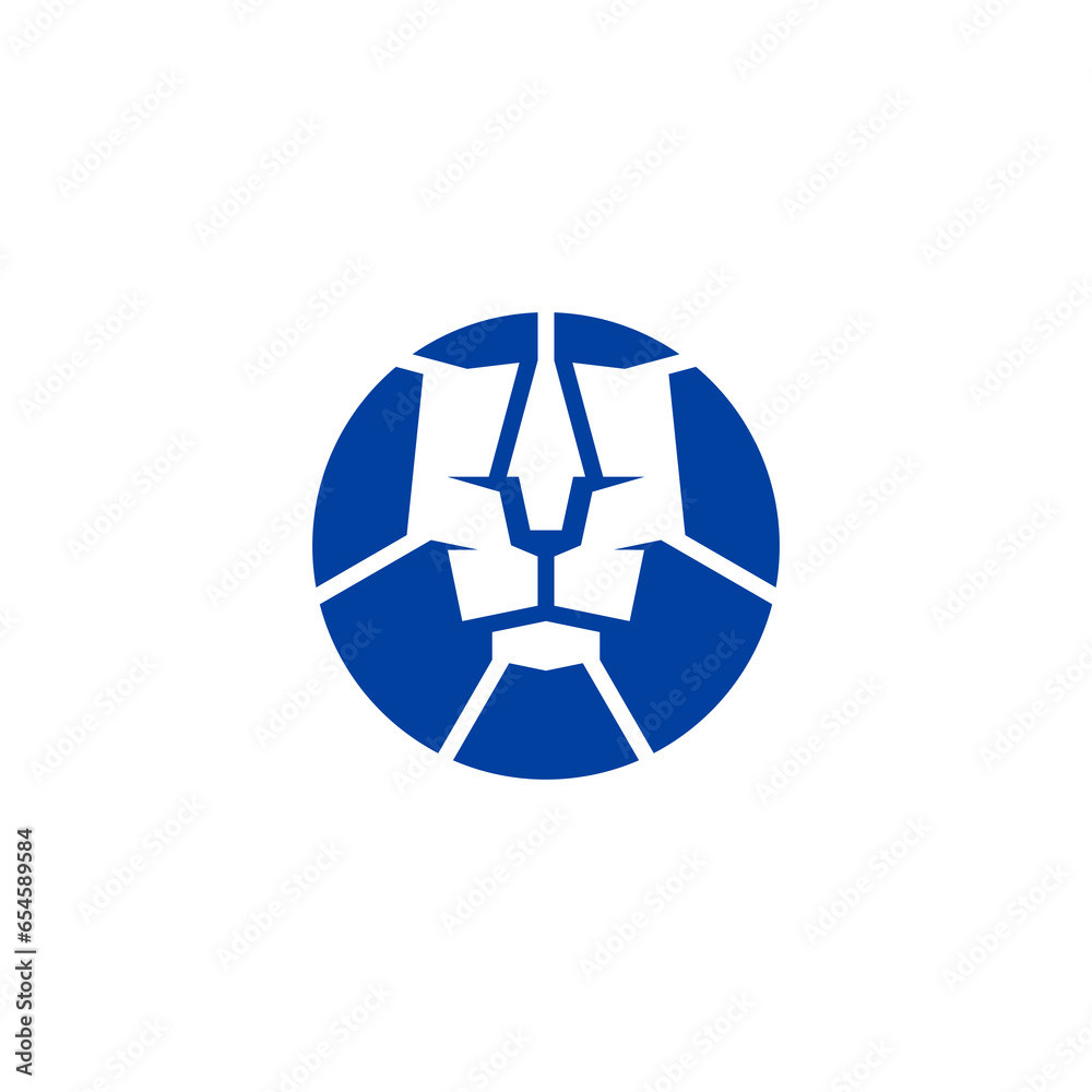 abstract lion head logo design with white background