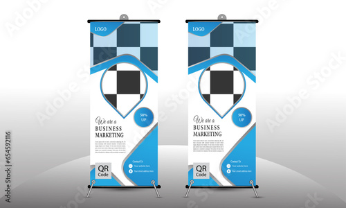 Roll up banner set design, advertisement roll up banner template