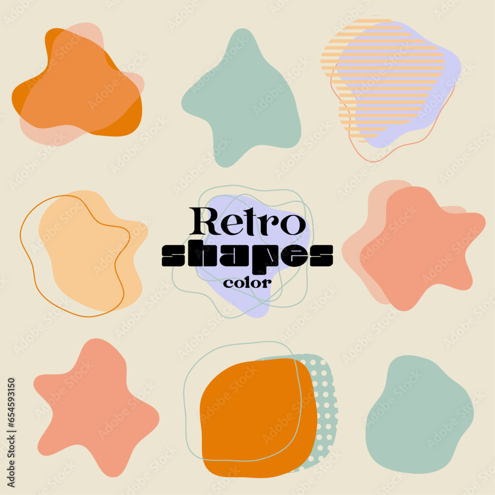 Retro shapes color abstract doodle pattern Retro shapes color abstract doodle pattern