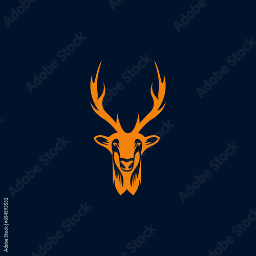 deer head abstract logo design