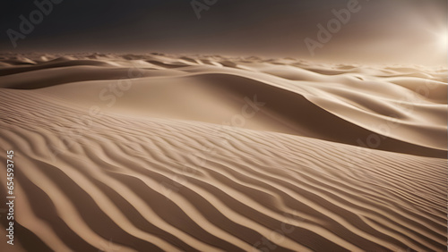 Desert sand dunes in the Sahara desert. Morocco. Africa