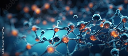 Futuristic image of nano molecules for medicine science and technology