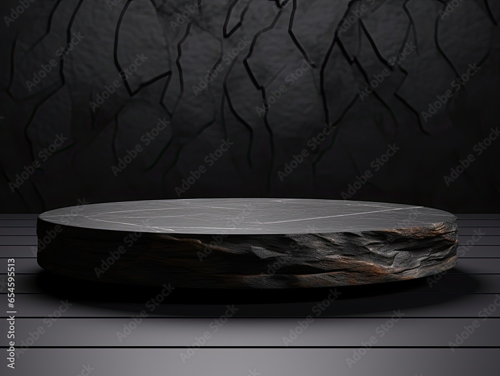 black podium for display product material from black stone can be use for presentation jewelry, watch, cosmetic black podium for display product material from black stone can be use for presentation jewelry, watch, cosmetic