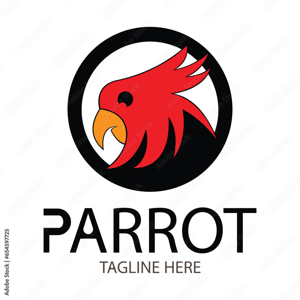 parrot head logo design template parrot head logo design template