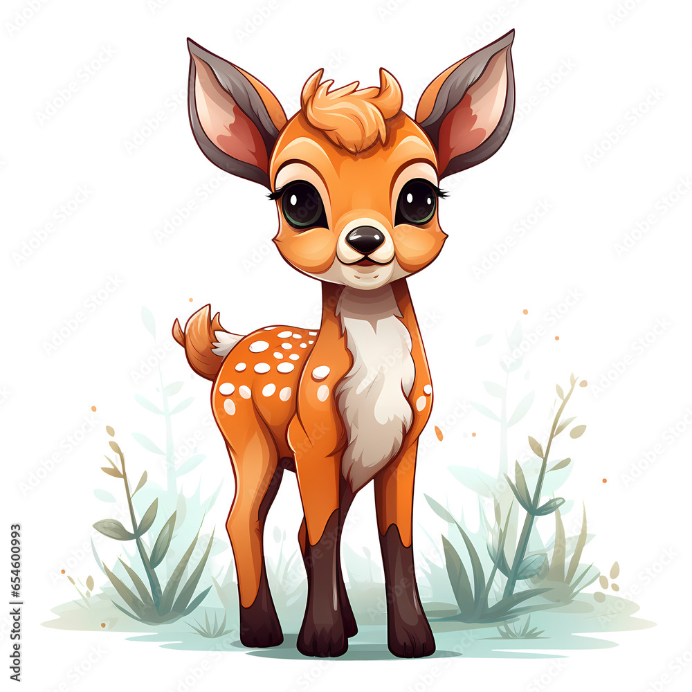 Cute Deer With Christmas Clipart Illustration