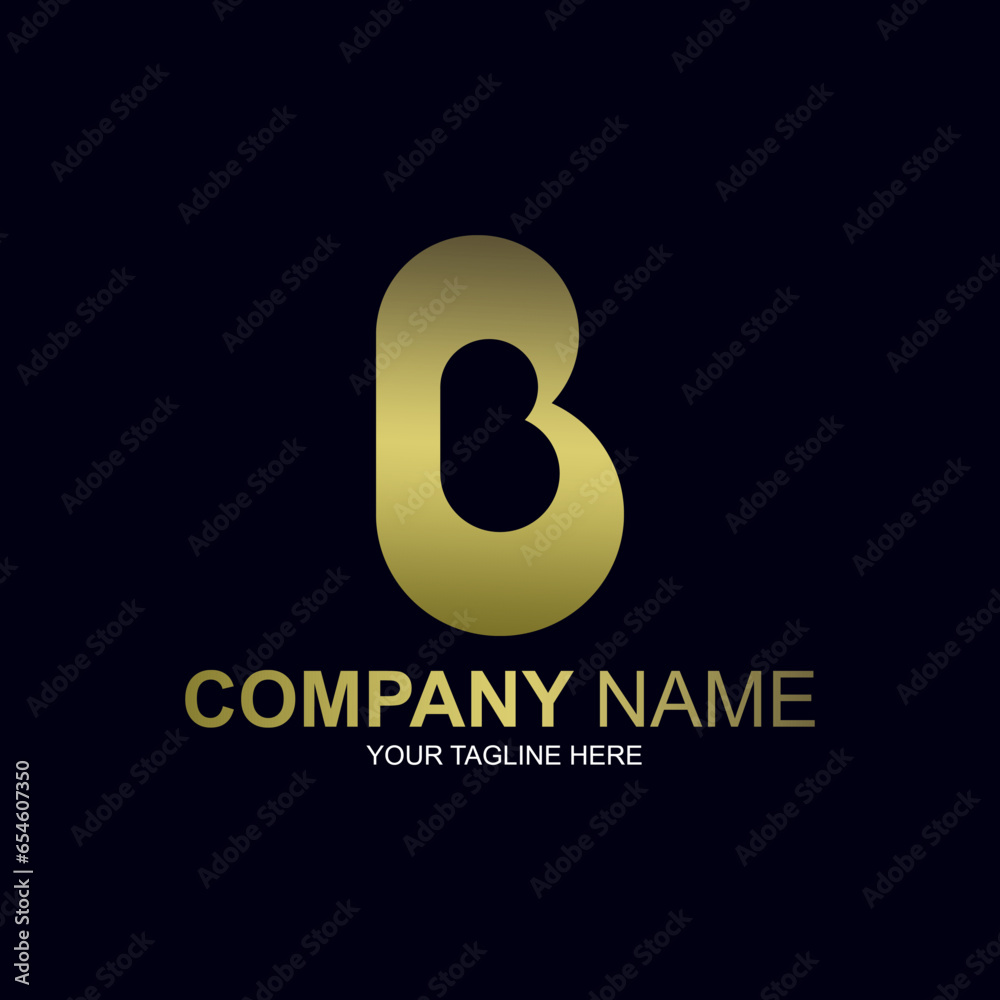 B letter logo. Gold luxury logo. Number 8 illustration logo. B letter logo. Gold luxury logo. Number 8 illustration logo.