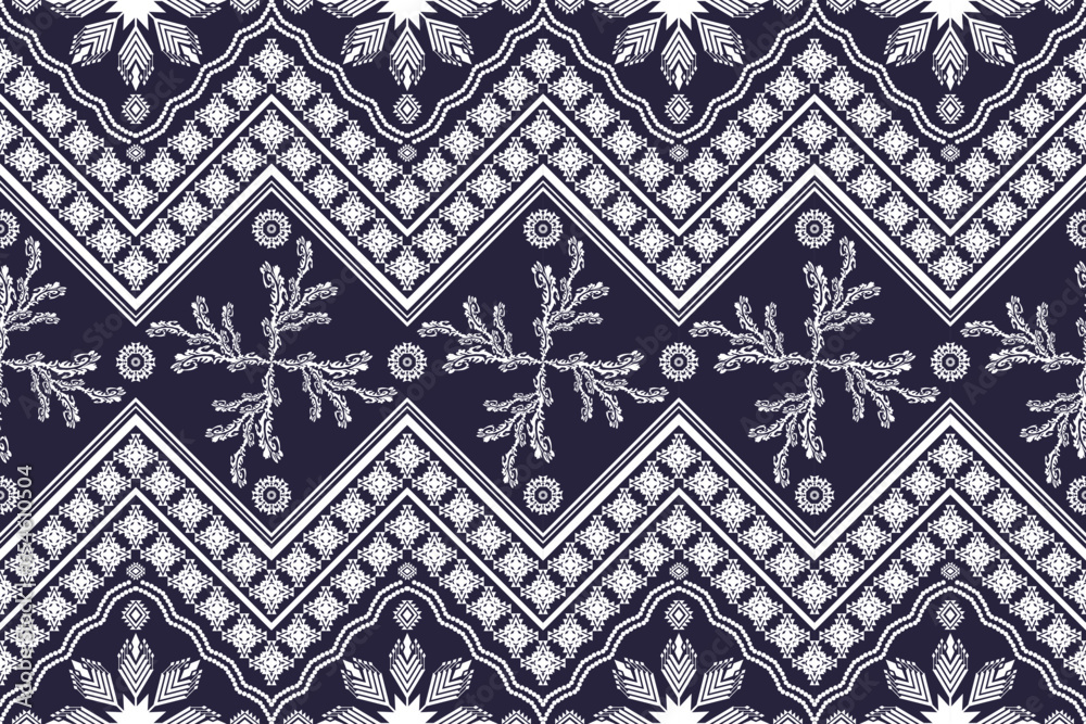 Obraz premium Ethnic Figure aztec embroidery style. Geometric ikat oriental traditional art pattern.Design for ethnic background,wallpaper,fashion,clothing,wrapping,fabric,element,sarong,graphic,vector illustration