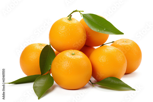 Delicious fresh tangerines on transparent background, Generative AI