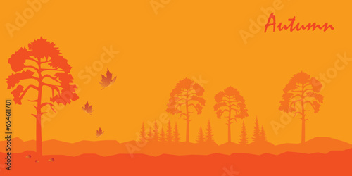 Landscape illustration design with an autumn theme