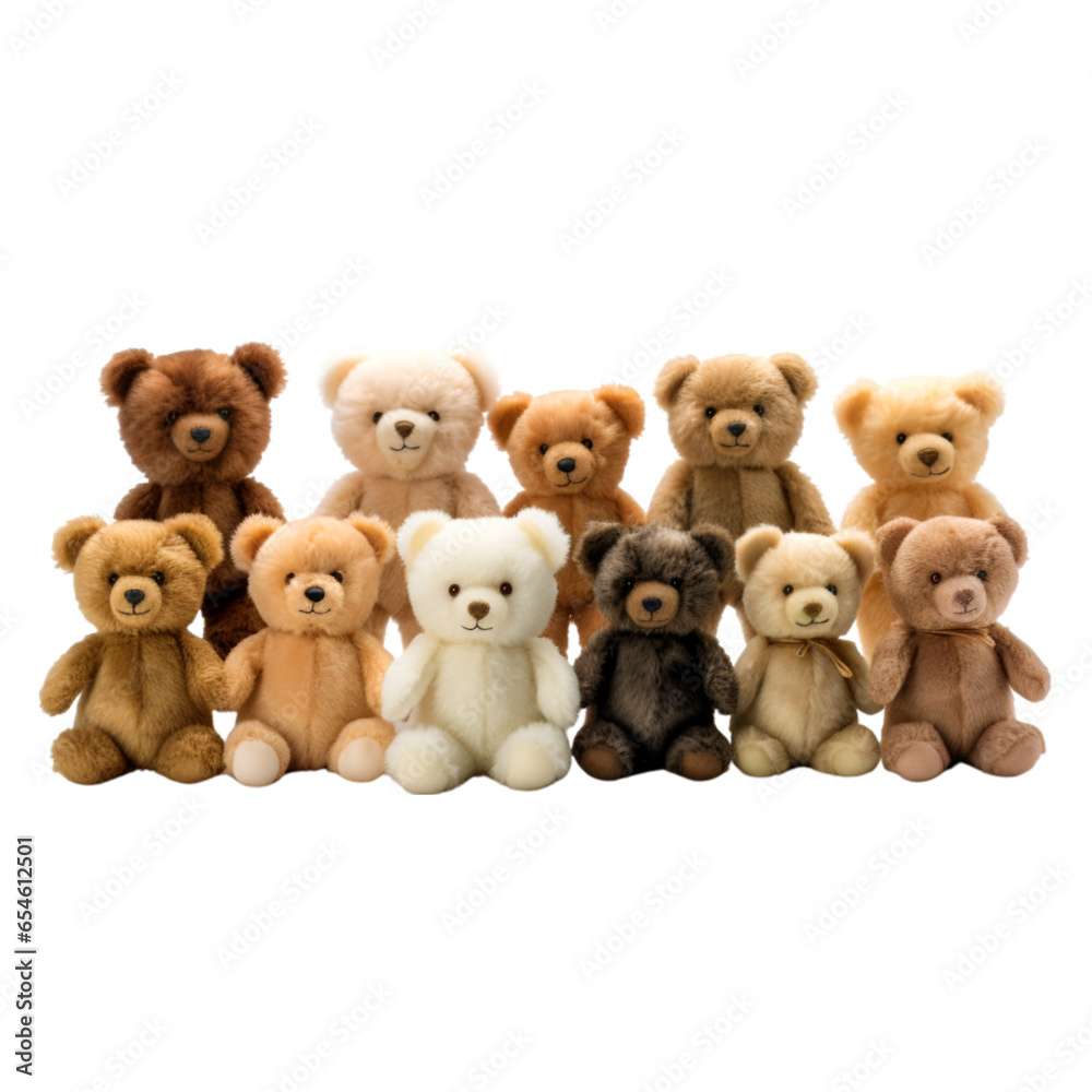 Tiny Teddies Collection Isolated on Transparent or White Background Tiny Teddies Collection Isolated on Transparent or White Background