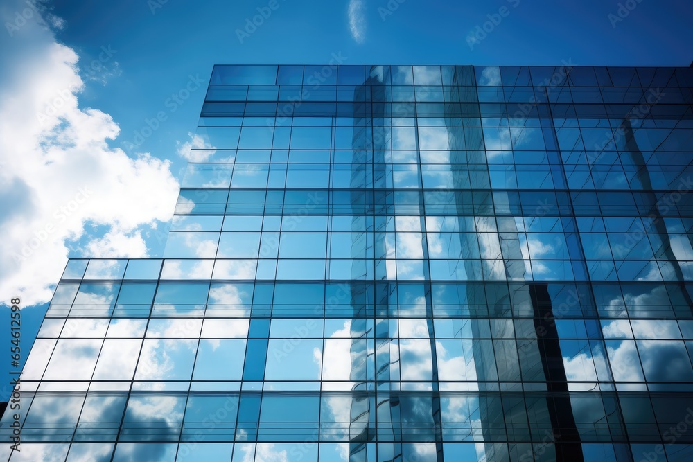 glass building with reflection of sky and clouds glass building with reflection of sky and clouds