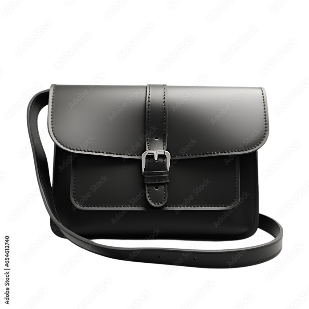 Black Leather Purse Isolated on Transparent or White Background Black Leather Purse Isolated on Transparent or White Background