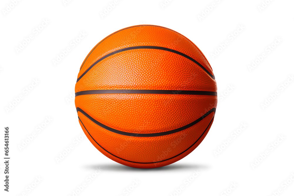 Fototapeta premium Orange Basketball is Isolated on a Transparent Background, Generative AI