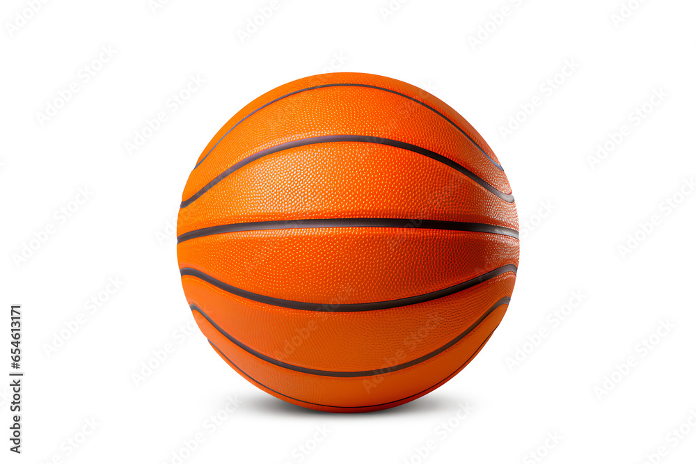 Orange Basketball is Isolated on a Transparent Background, Generative AI