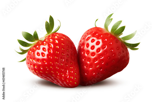 Red Strawberries Isolated on a Transparent Background, Generative AI