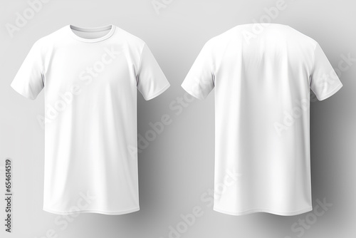 White T-shirt Front and Back, Mockup Template For Design Print, Generative AI