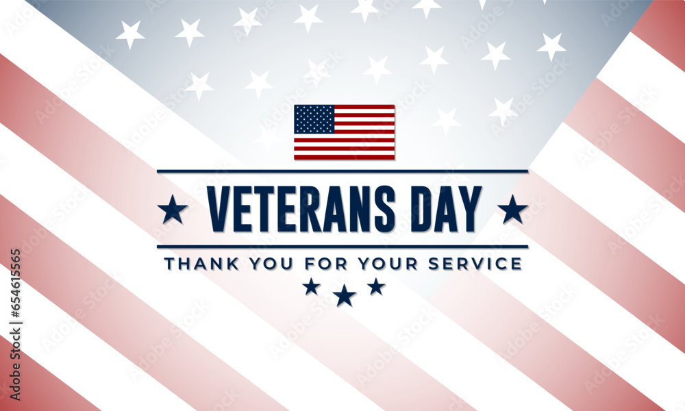 Happy Veterans Day United States of America background vector illustration - obrazy, fototapety, plakaty 