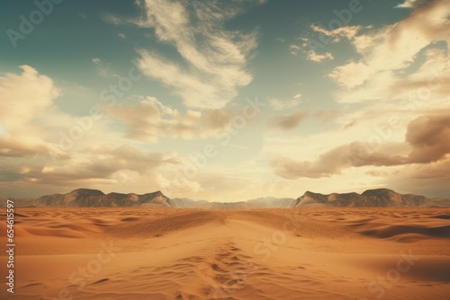 Sandy desert. Background with selective focus and copy space