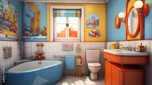Children s Bathroom with Cartoon Theme