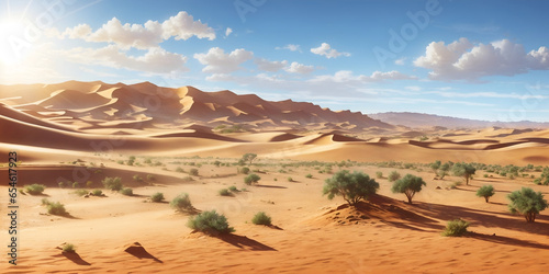Sunny day landscape in the desert