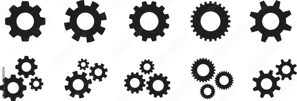 Gear wheel icon set. Simple Gear wheel collection. Cogwheel. Gear icons. Vector Gear wheel icon set. Simple Gear wheel collection. Cogwheel. Gear icons. Vector