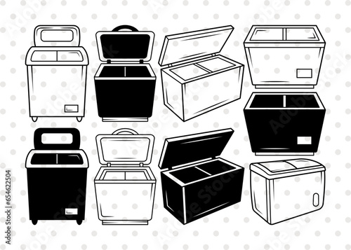 Refrigerator SVG, Fridge Silhouette, Deep Fridge Svg, Freezer Svg, Refrigerator Bundle