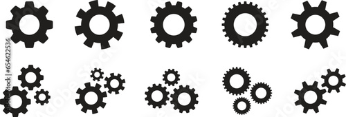 Gear wheel icon set. Simple Gear wheel collection. Cogwheel. Gear icons. Vector