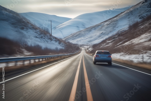 car traversing a snowy road © Green