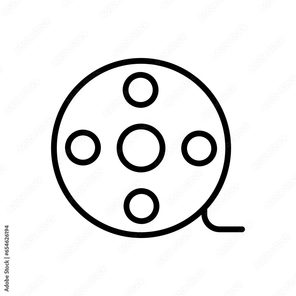 Film reel icon, line and glyph, Filmstrip linear icon illustration on white background..eps Film reel icon, line and glyph, Filmstrip linear icon illustration on white background..eps
