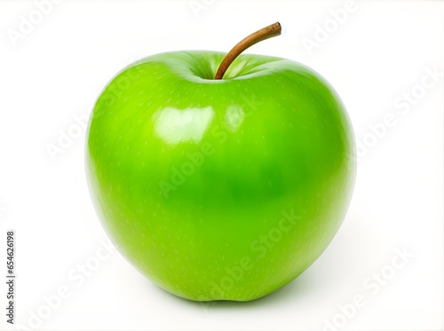 green apple isolated on white, polished