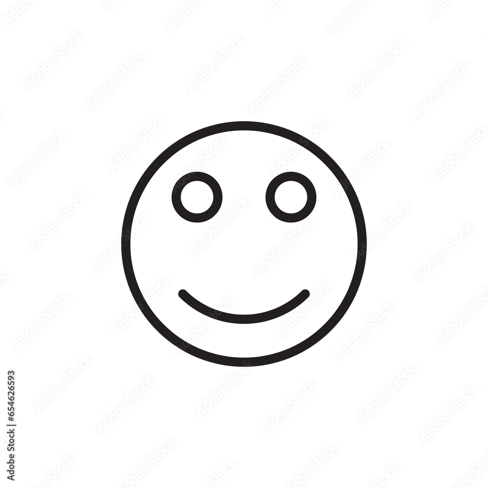 The icon of a person's smile. a human laugh. Simple linear illustration on white background..eps The icon of a person's smile. a human laugh. Simple linear illustration on white background..eps