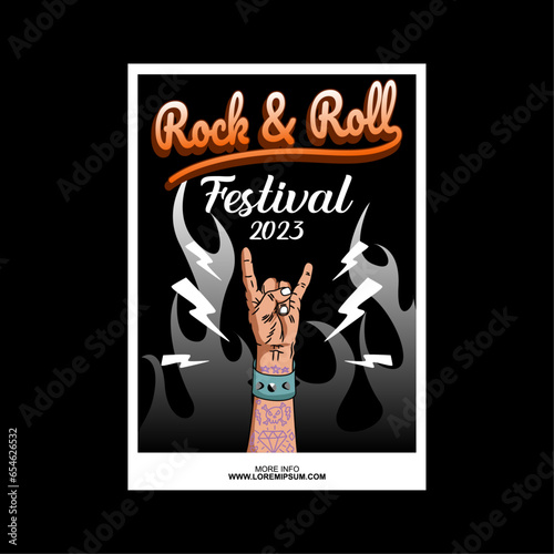 Rock music festival poster flyer template