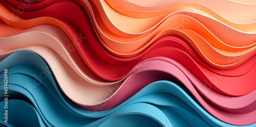Abstract colorful wave luxury background, illustration wallpaper design of modern textile and vibrant color curves. Generative Ai, Illustration