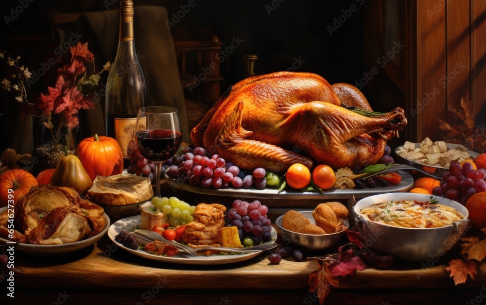 Thanksgiving Day turkey. Generative AI