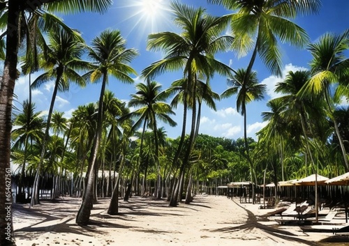 A beachfront paradise with white sand; AI GENERATIVE