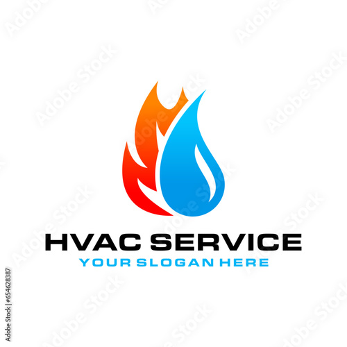 Illustration vector graphic of creative hvac logo template plumbing, heating, and cooling service logo design 